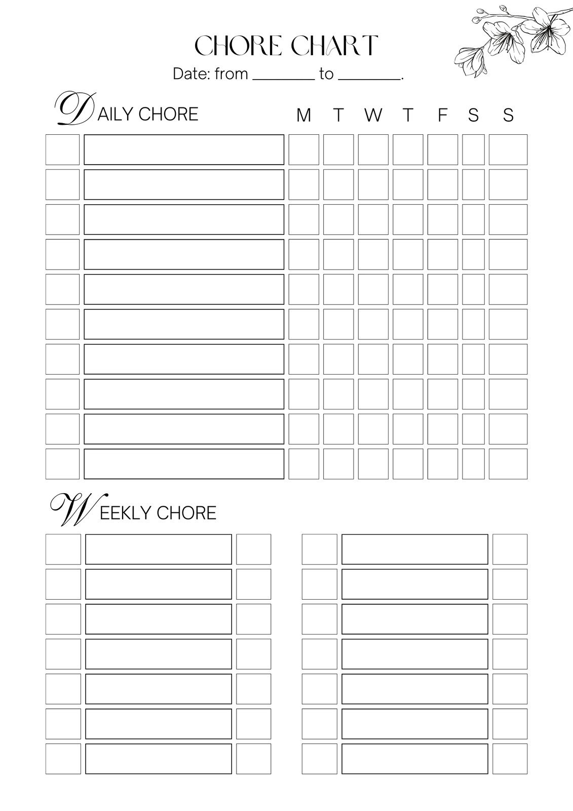 Free Chore Chart Template Printable Printable Templates Porn Sex Picture