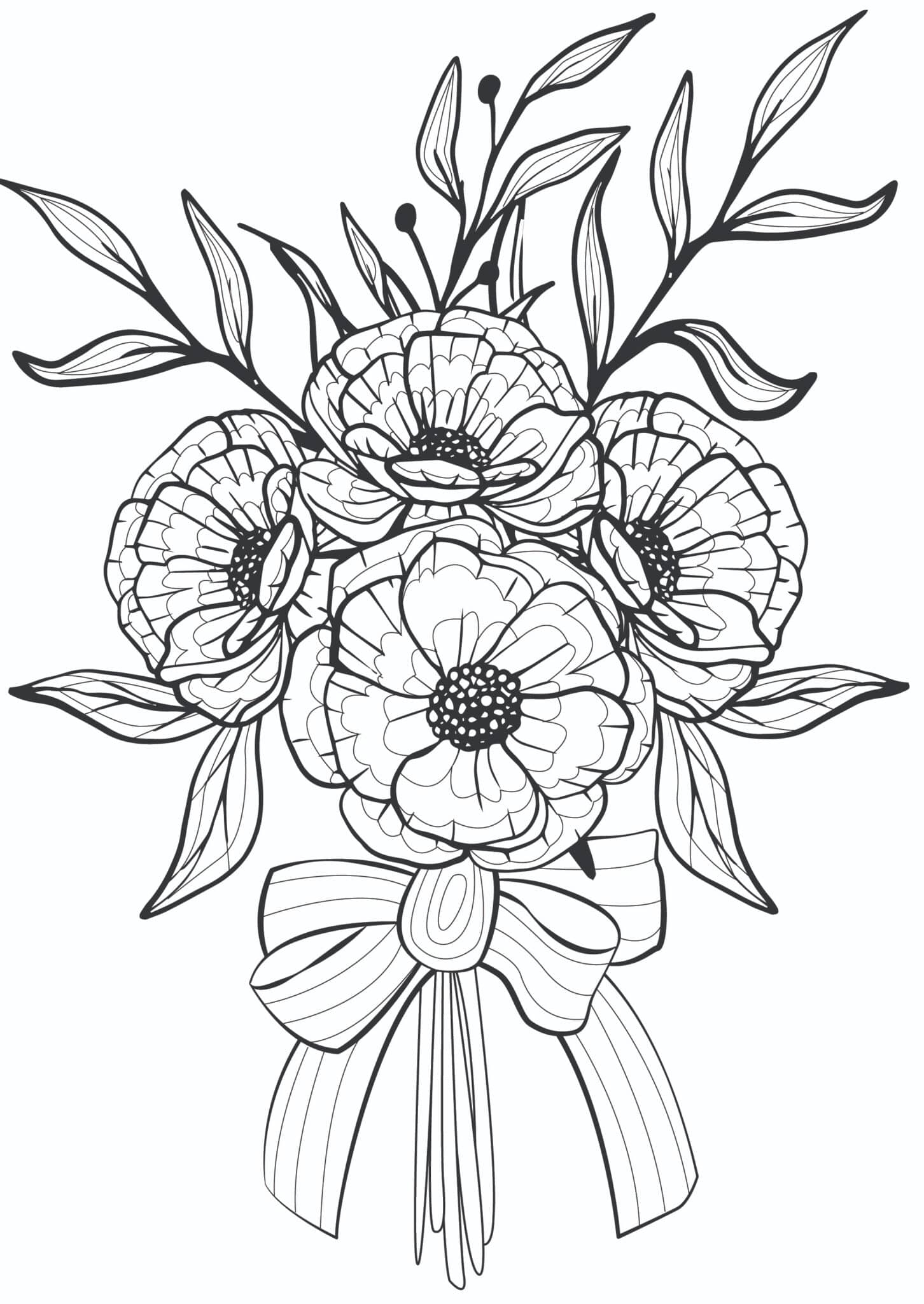 Free Coloring Pages Printable Flowers Printable Online