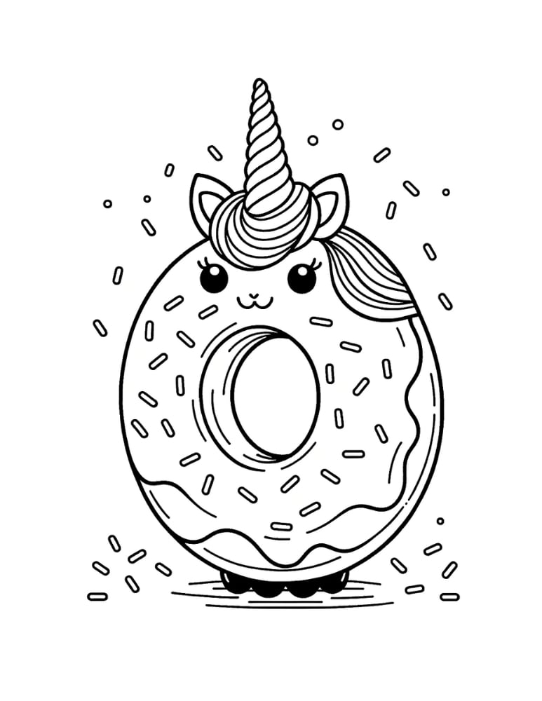 Free Donut Coloring Pages