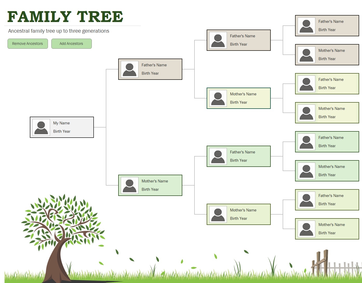 Free Family Tree Template Printable Blank Family Tree Chart 55 OFF