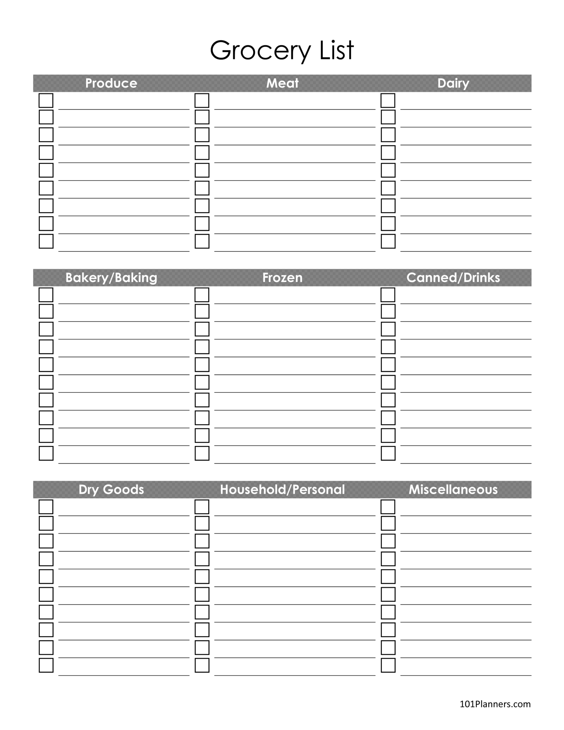 Free Grocery List Printable Template Printable Templates Free