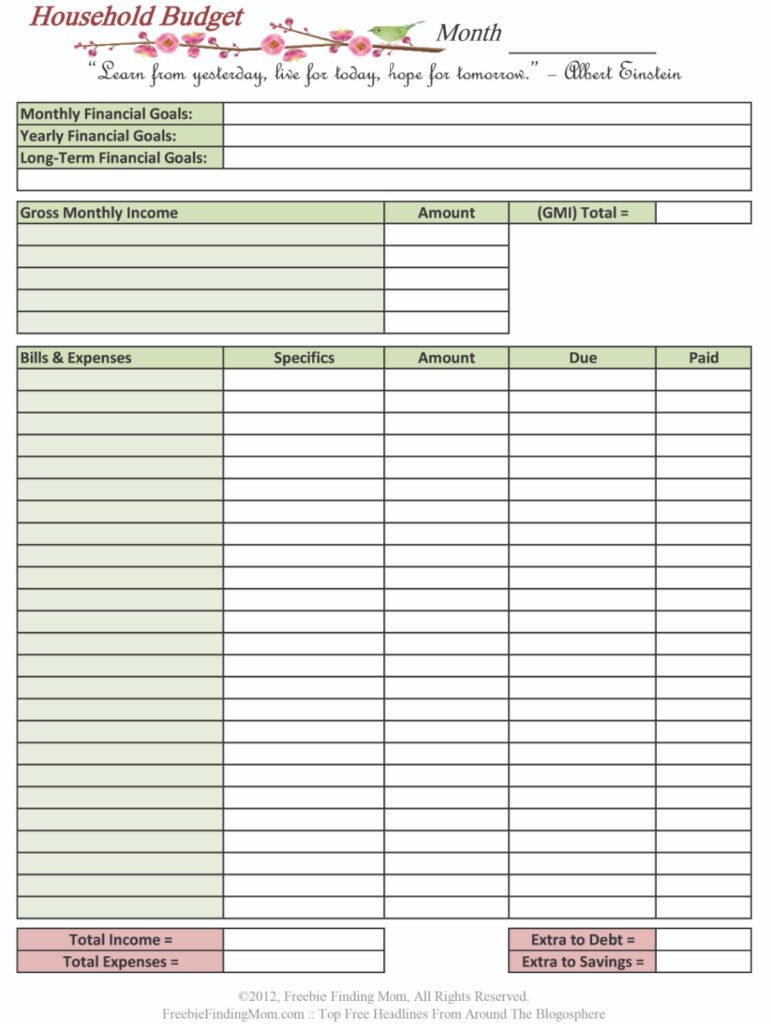 Free Monthly Budget Templates Printable PDFs Free Printable Budget 