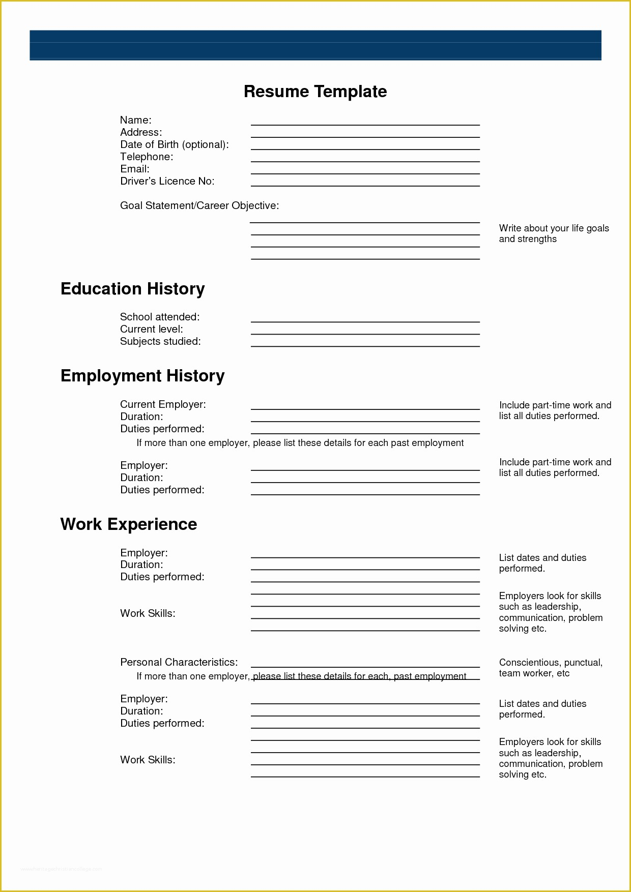 Free Online Resume Templates Printable Of Free Word Resume Templates 