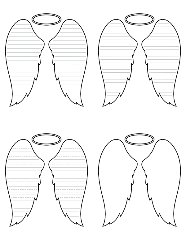 Free Printable Angel Wings And Halo Shaped Writing Templates