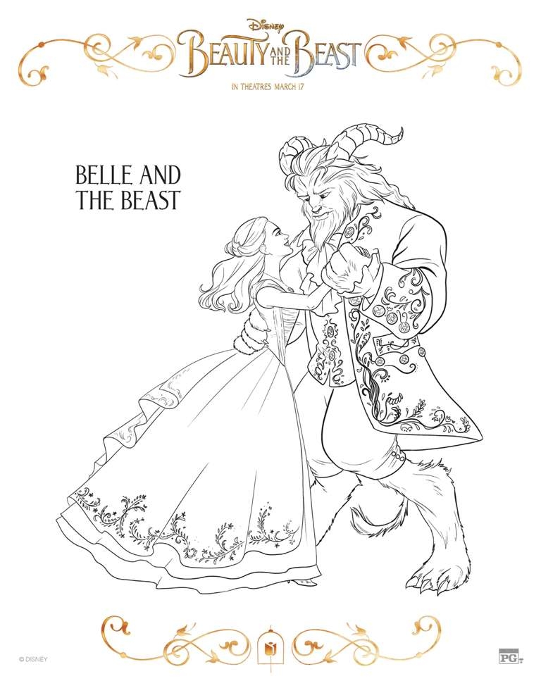 Free Printable BEAUTY AND THE BEAST Coloring Pages This Fairy Tale Life