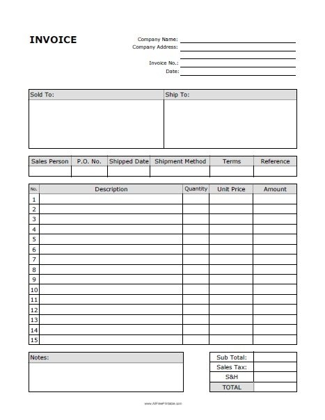 Free Printable Billing Invoices Templates FREE PRINTABLE TEMPLATES
