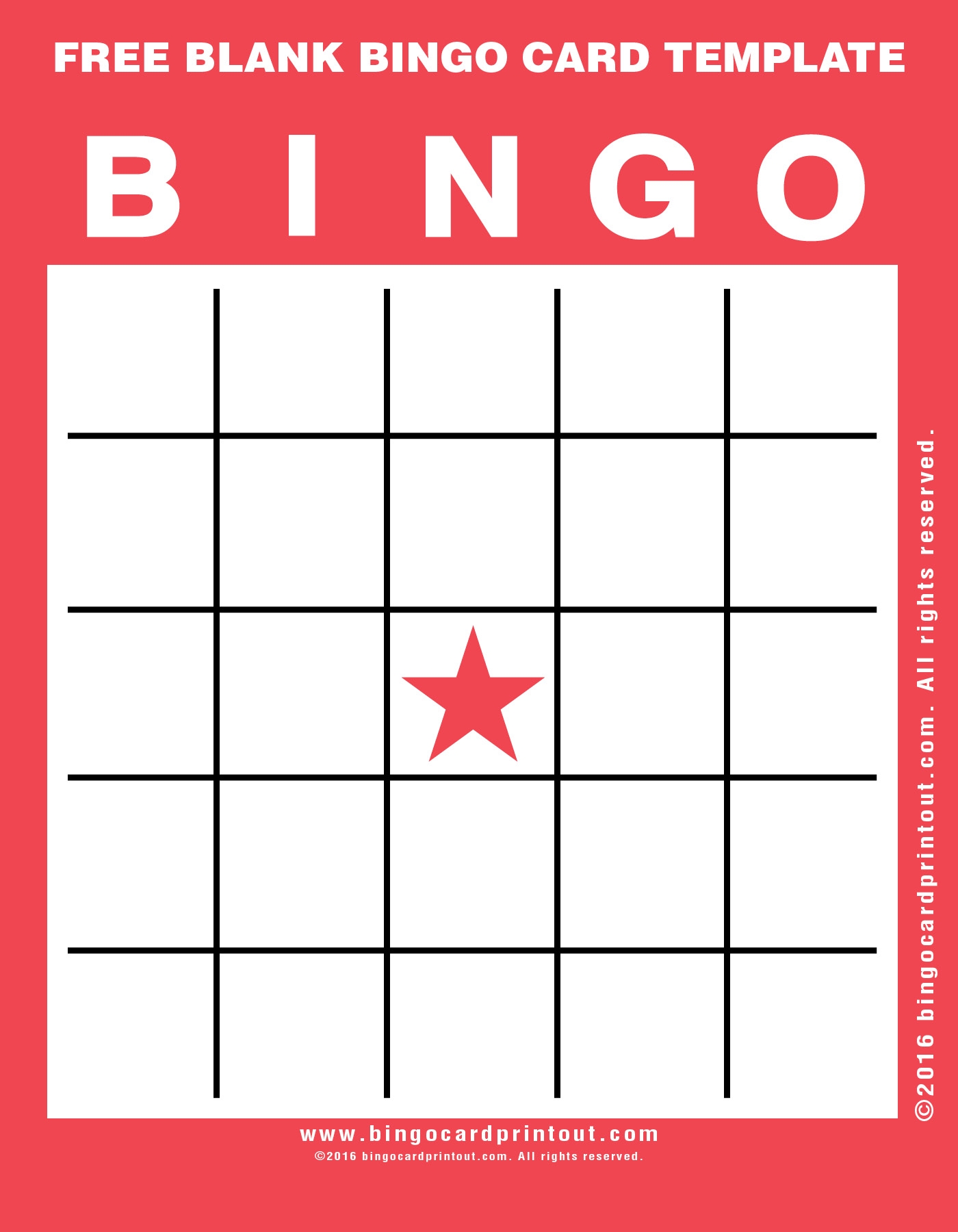Free Printable Blank Bingo Template