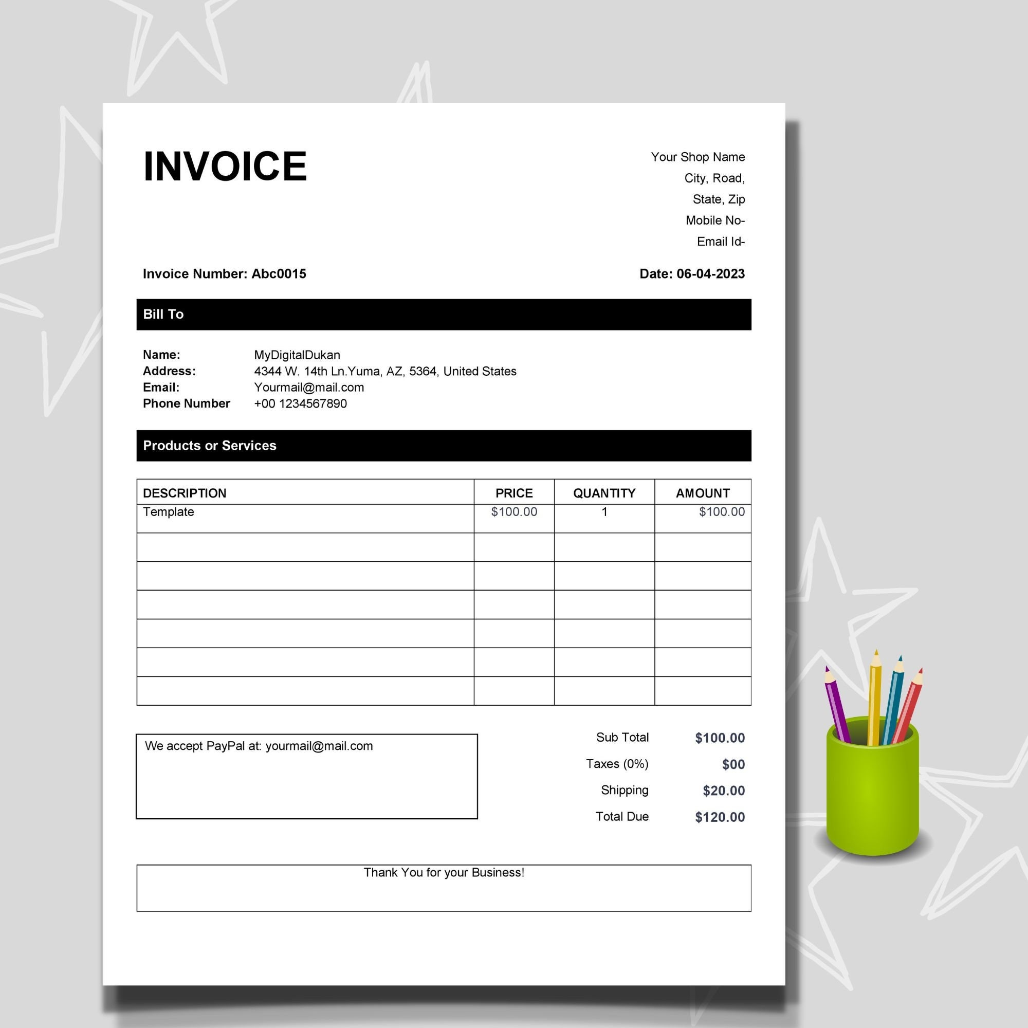 Free Printable Blank Invoice Template Pdf Download Free Printable 
