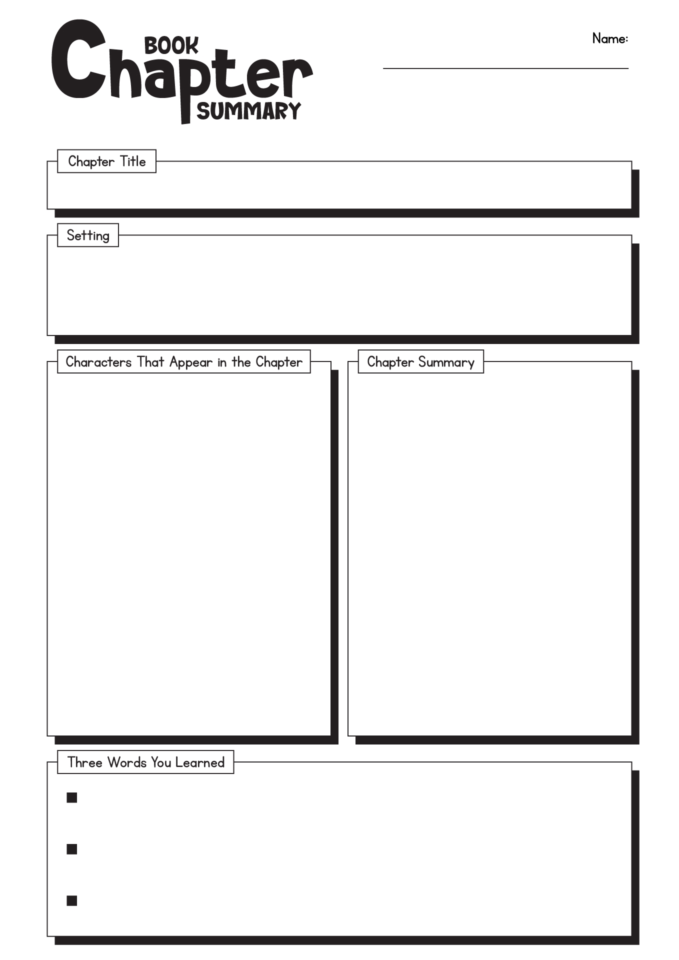 Free Printable Chapter Summary Template Printable Templates