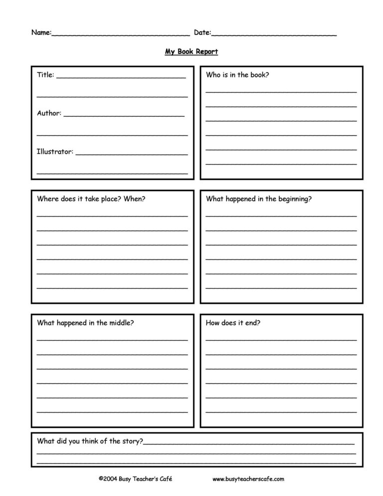 Free Printable Chapter Summary Template Printables Template Free