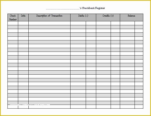 Free Printable Check Register Templates Of Printable Free Check