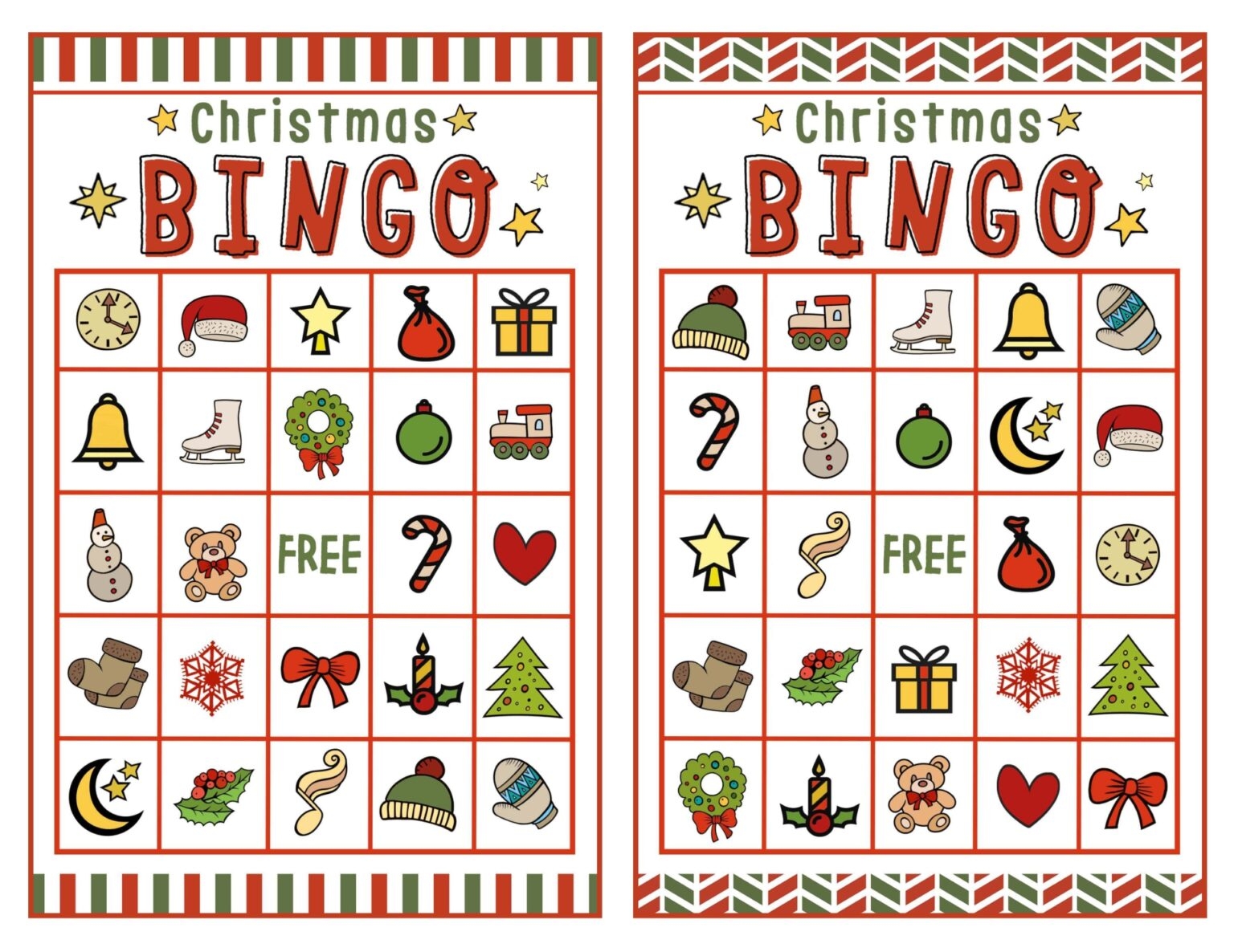 Free Printable Christmas Bingo Templates Printable JD