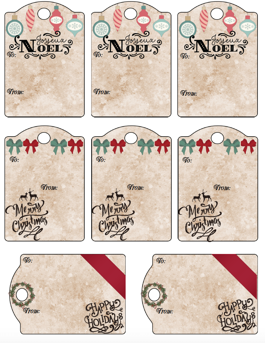 Free Printable Christmas Tags Templates Printable Templates Wonderland