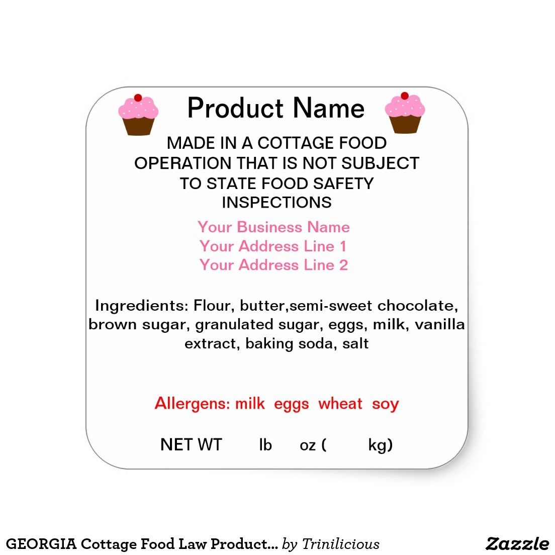 FREE Printable Cottage Food Label Template Printable Labels