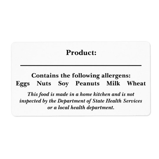 Free Printable Cottage Food Label Template Printable Templates