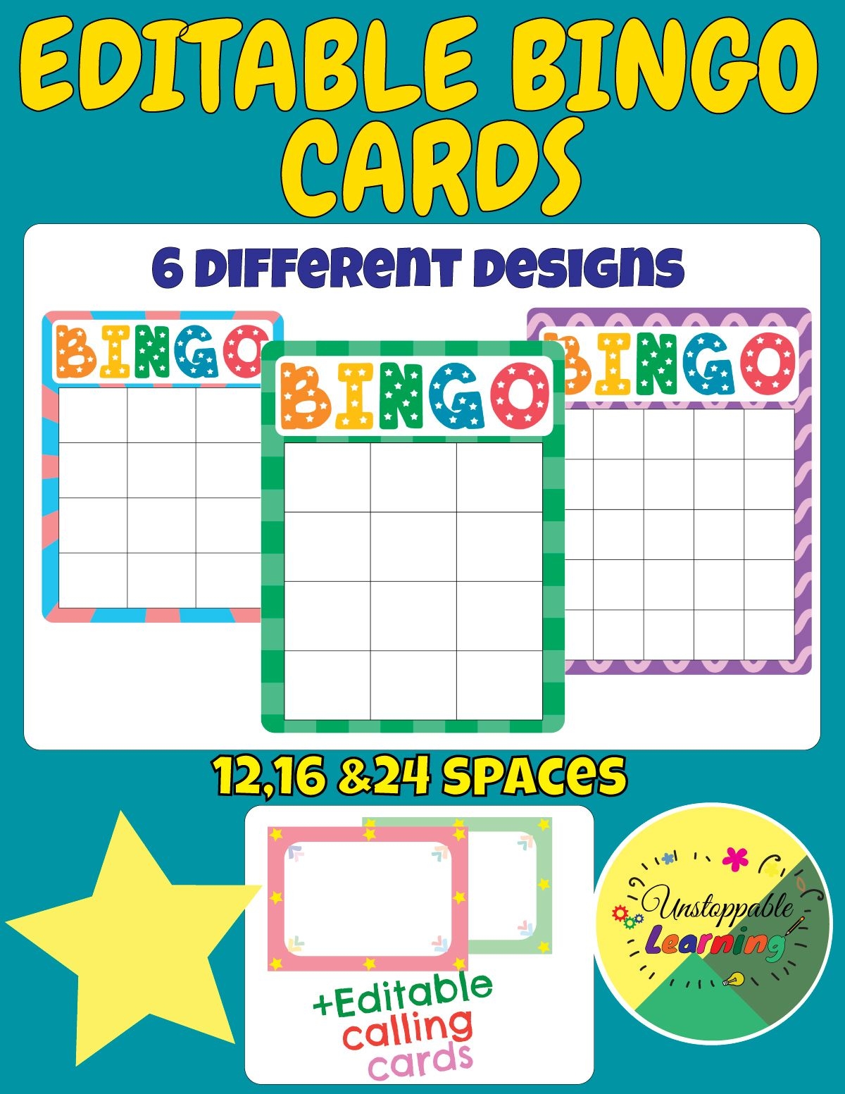 Free Printable Cute Bingo Template We Also Have A Calling Cards Number 