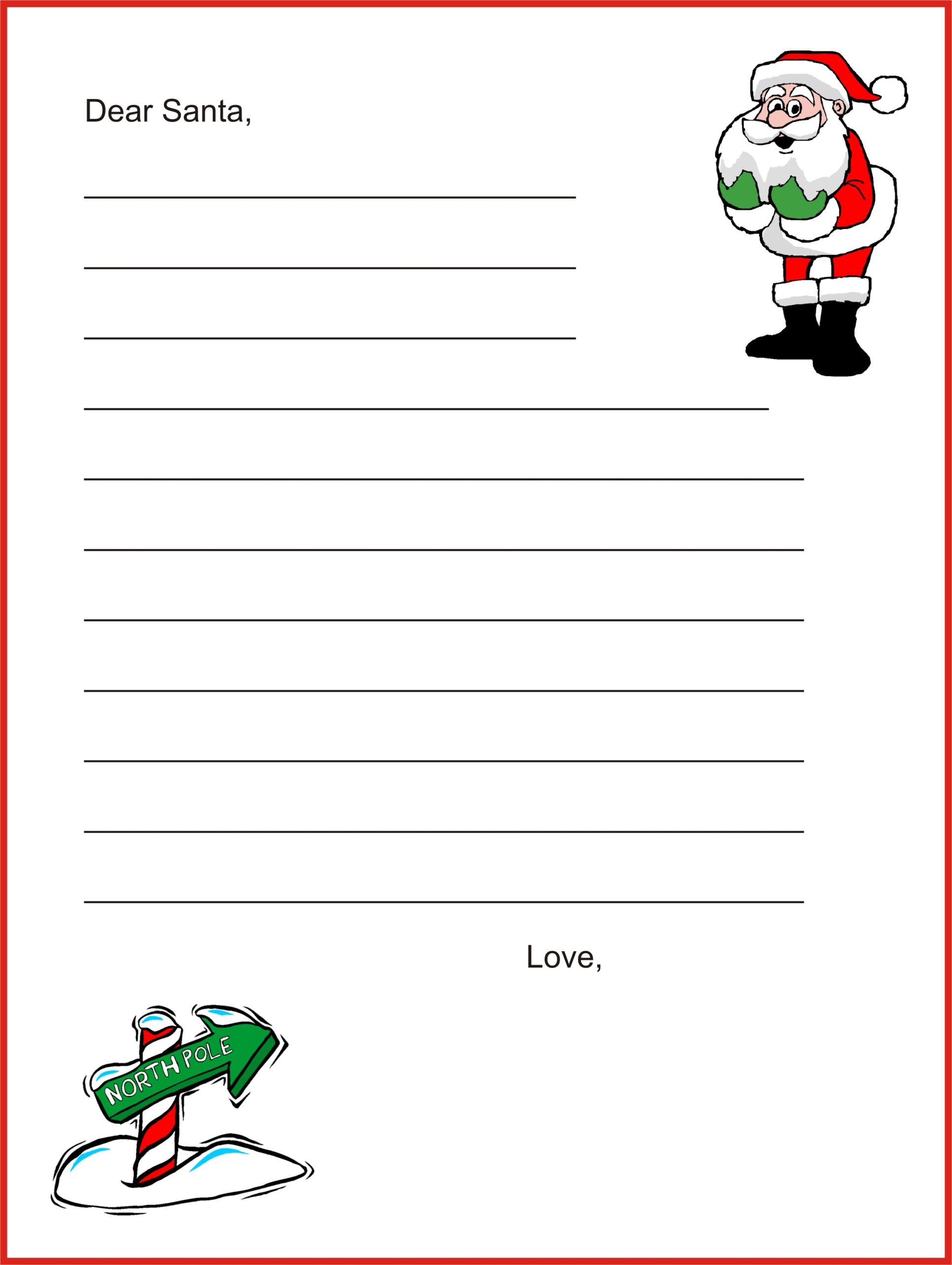 Free Printable Dear Santa Letters
