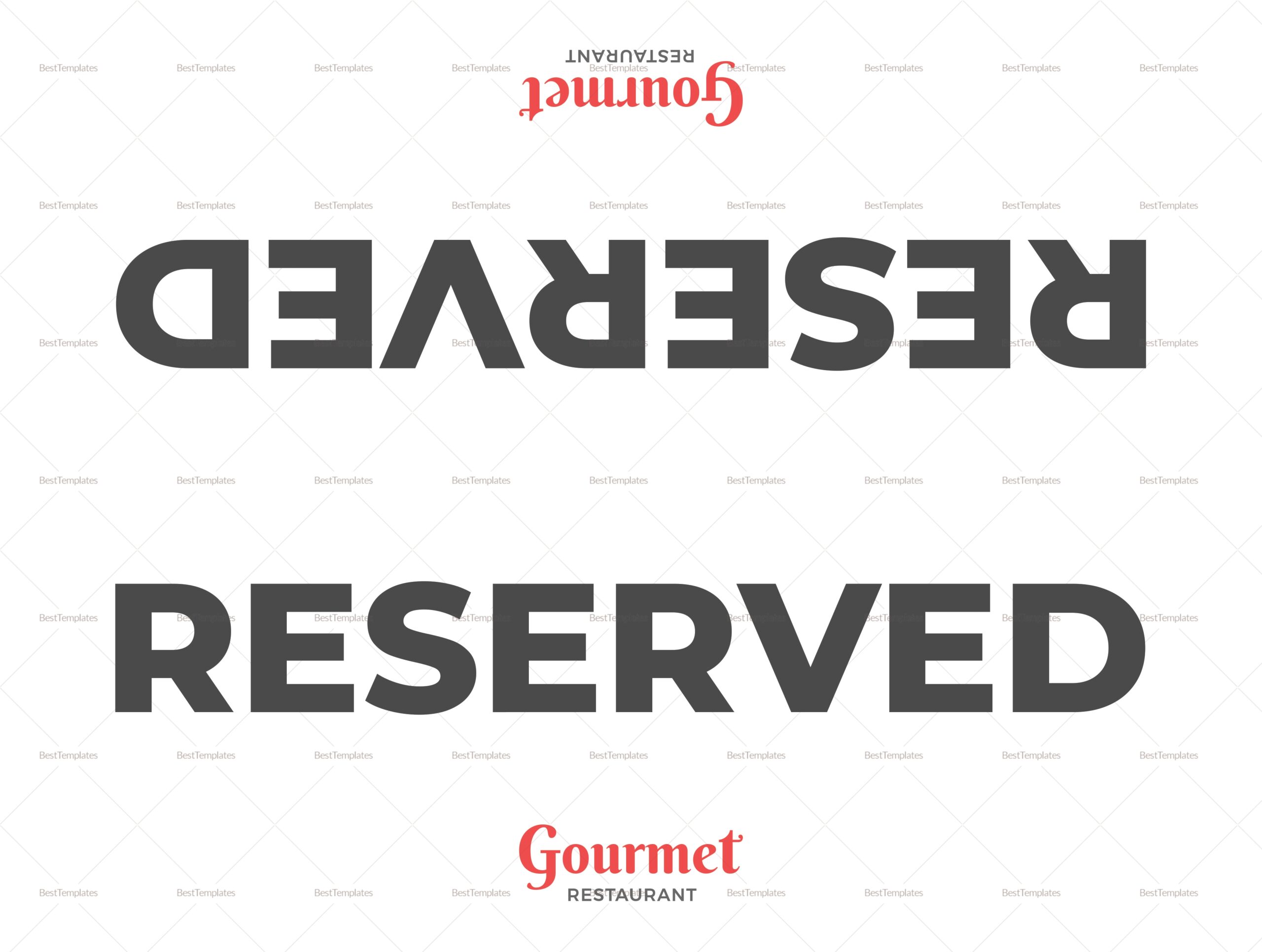Free Printable Double Sided Reserved Sign Template Printable Templates