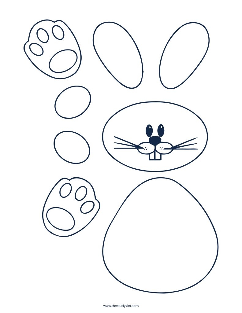Free Printable Easter Bunny Template Download PDF The Study Kits