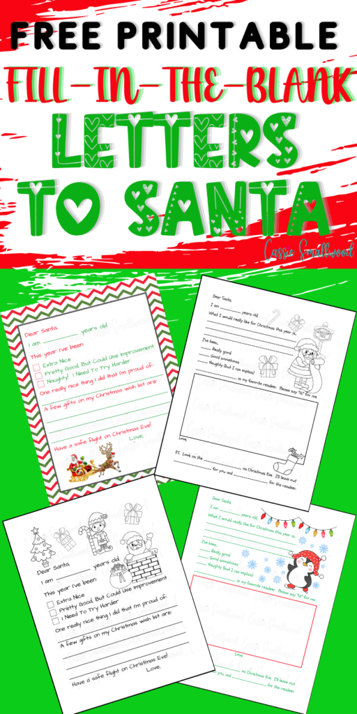 Free Printable Fill In The Blank Letter To Santa Template Cassie 