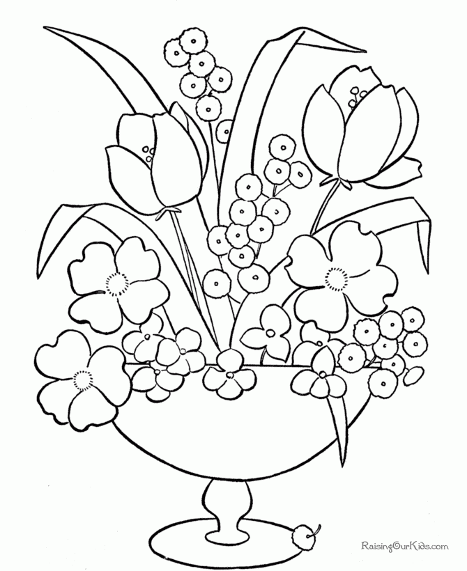 Free Printable Flower Coloring Pages Coloring Home