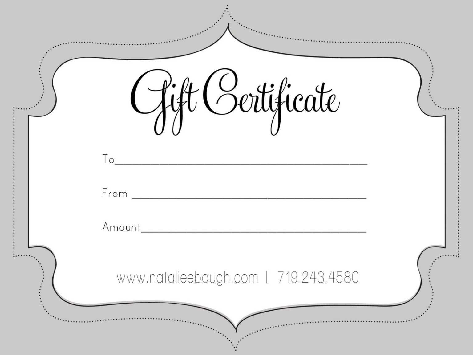 Free Printable Gift Certificate Templates Online Tunu Inside 