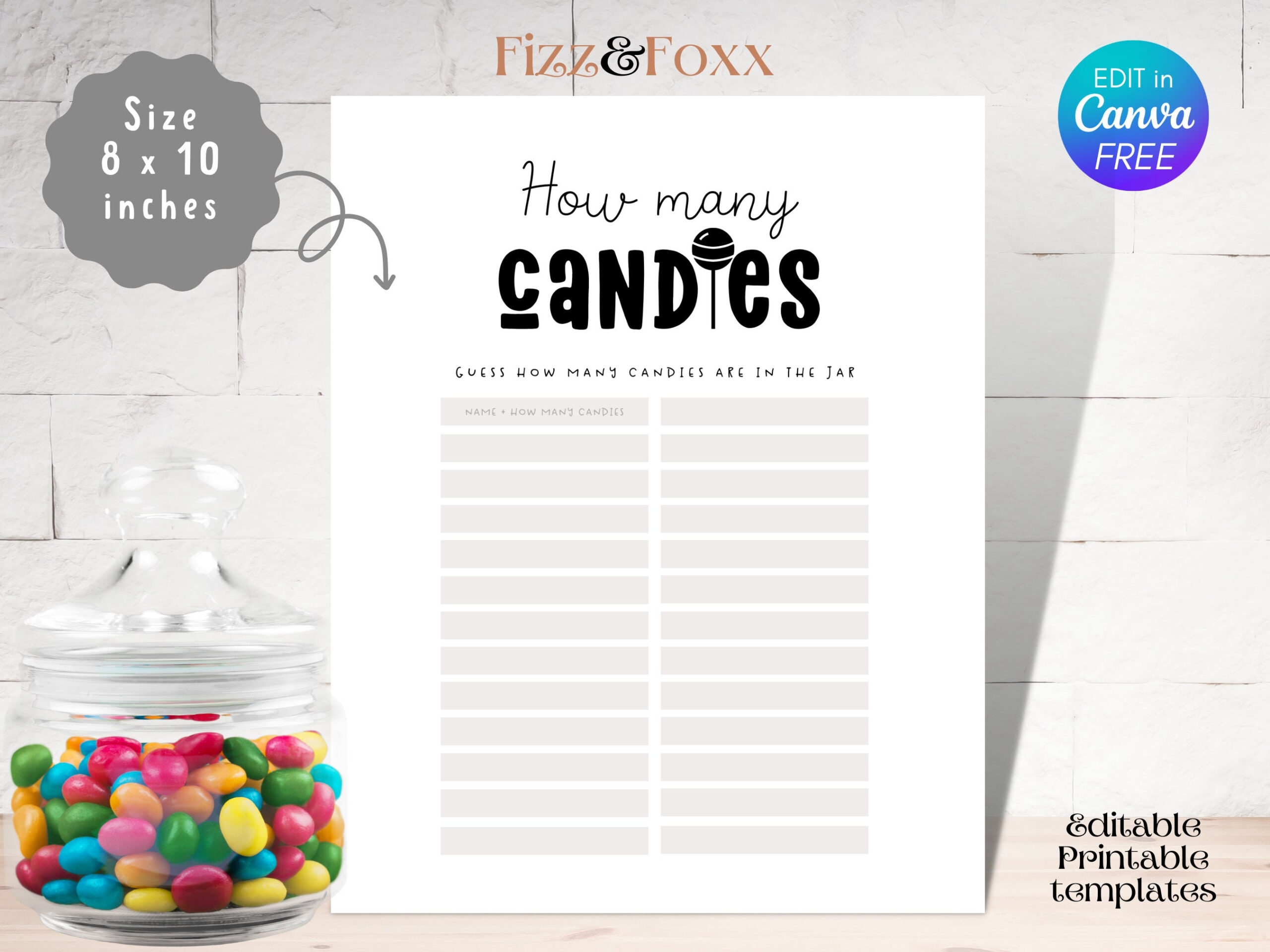 Free Printable Guess How Many Sweets In The Jar Template Printable