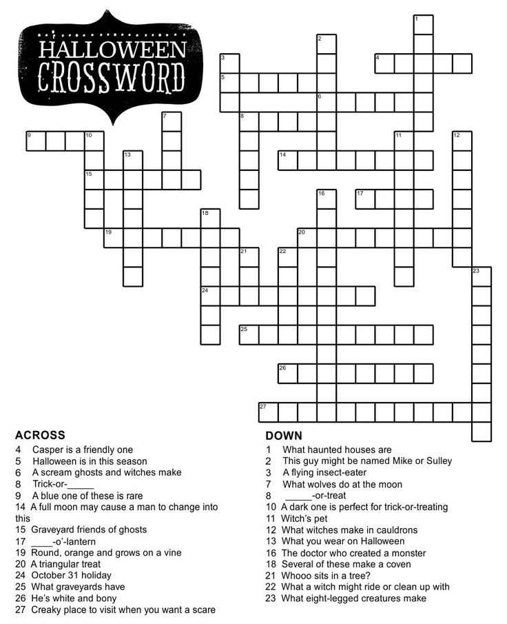 Free Printable Halloween Crossword Maze