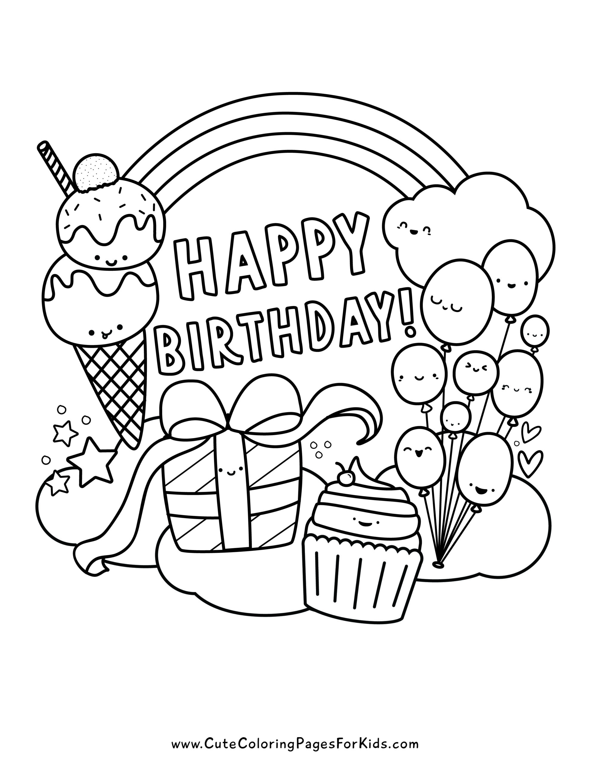 Free Printable Happy Birthday Images To Color