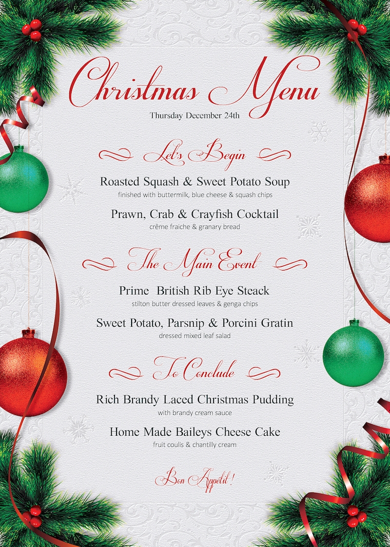Free Printable Holiday Menu Template Printable Templates