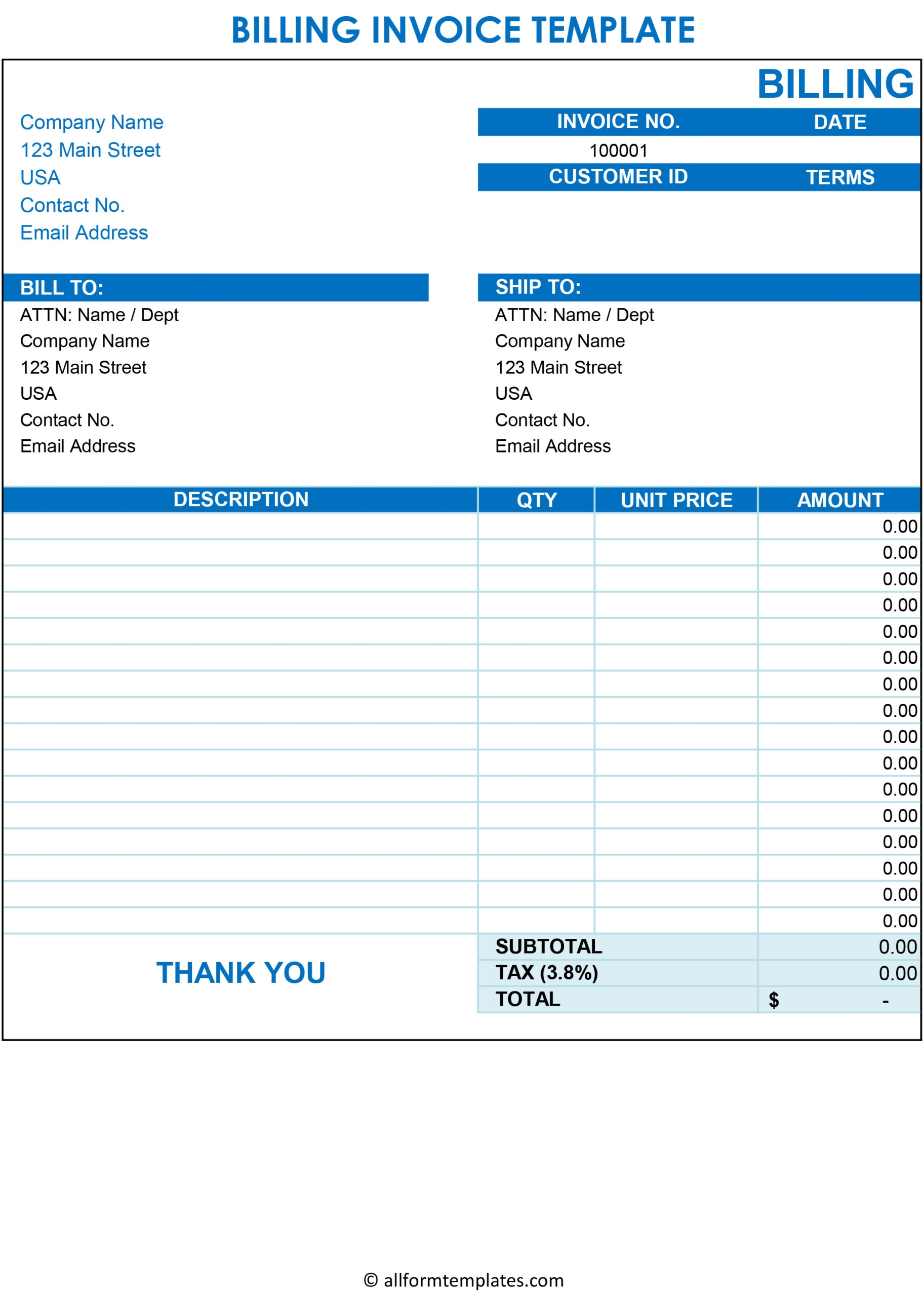 Free Printable Invoice Template Excel Printable Templates