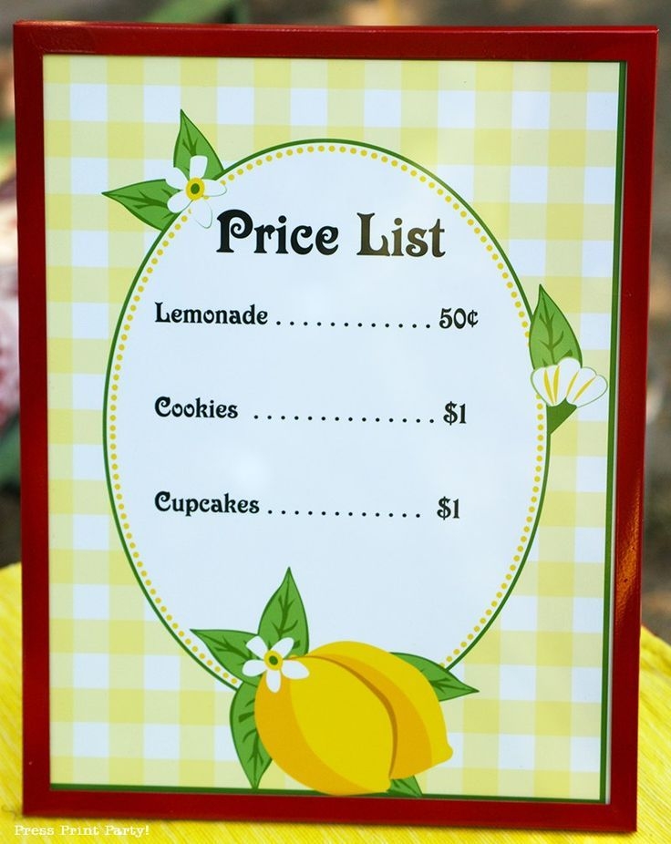 Free Printable Lemonade Stand Sign Template