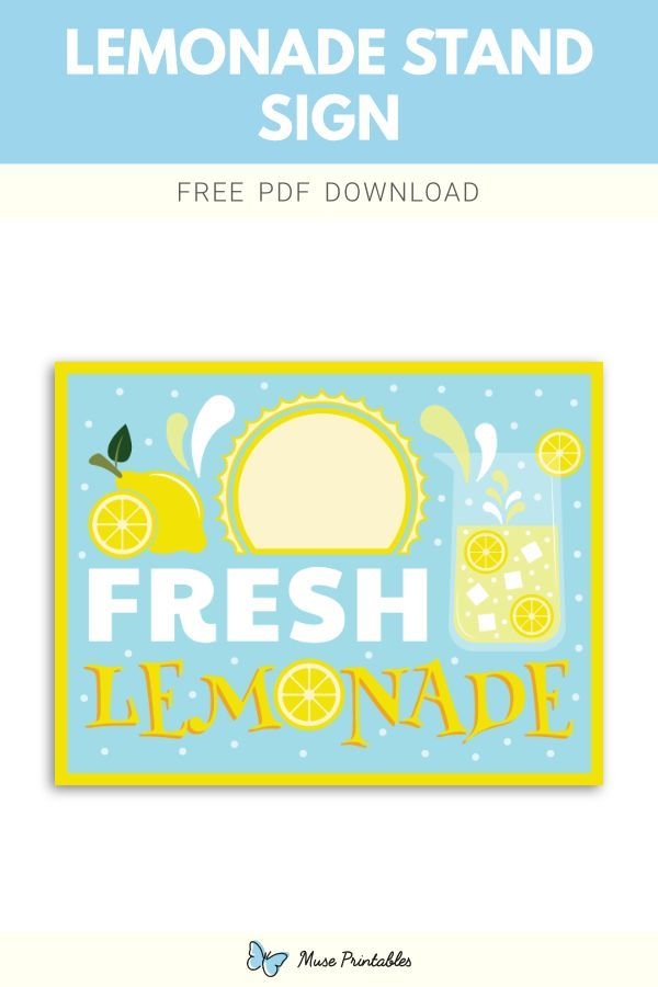 Free Printable Lemonade Stand Sign Template In PDF Format Download It 