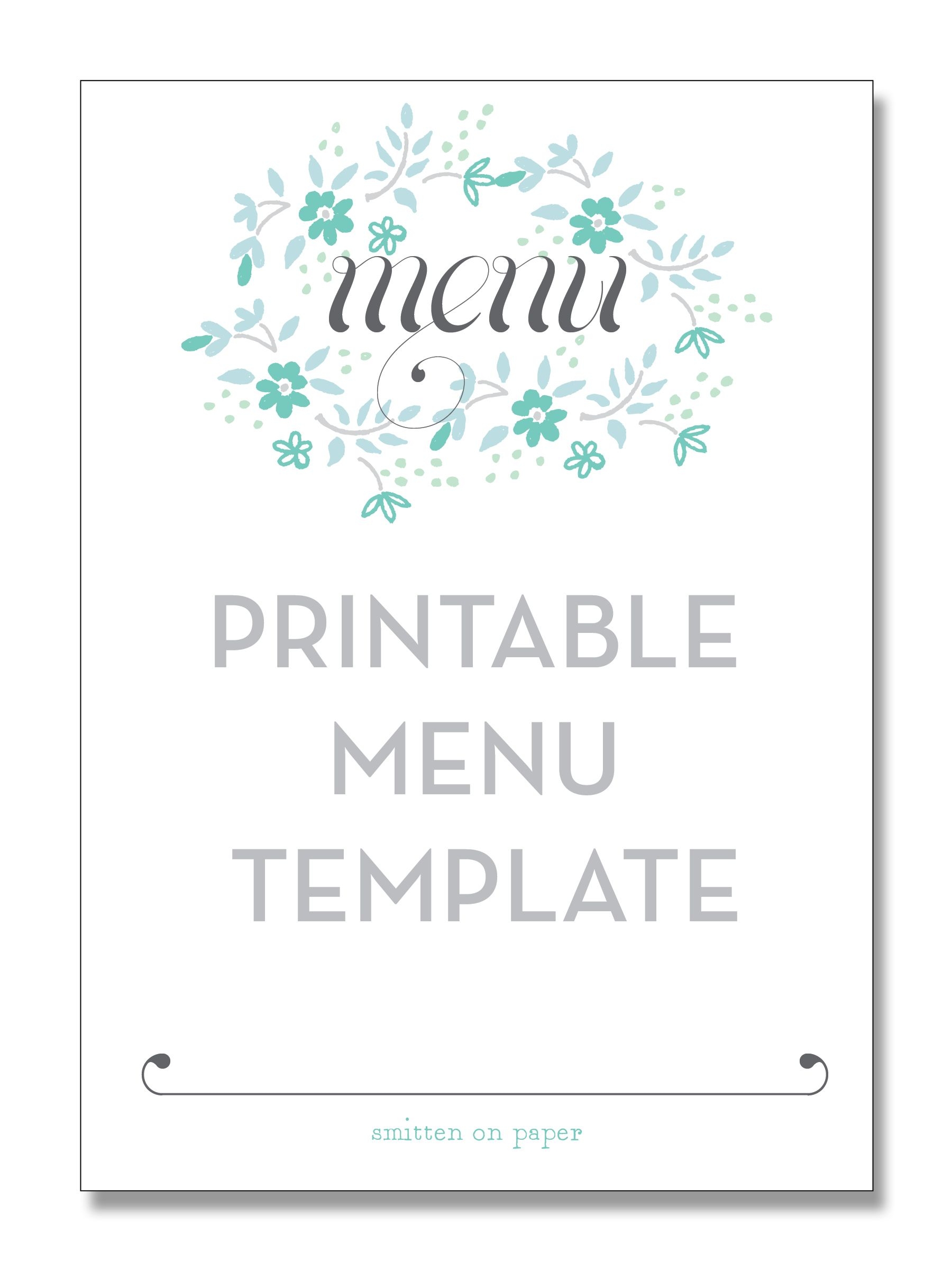 Free Printable Menu Templates