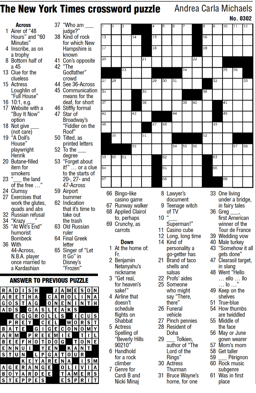 Free Printable Nyt Crossword Puzzles