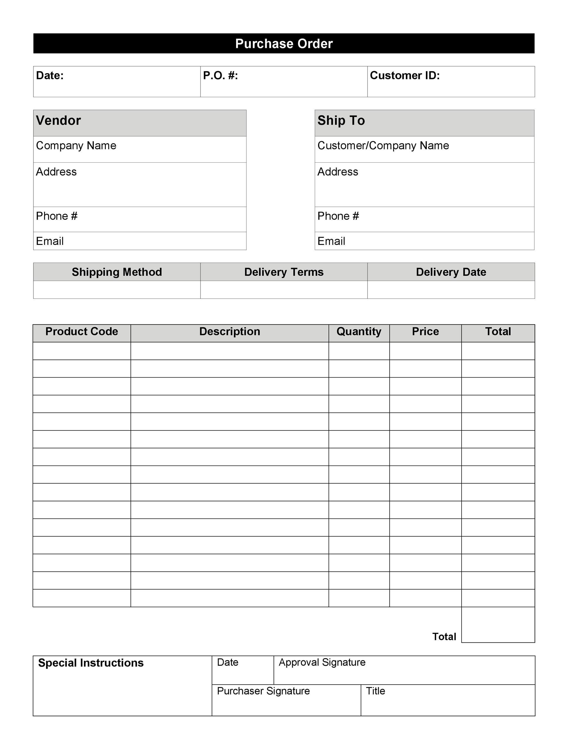 Free Printable Order Form Template Printable Free Templates