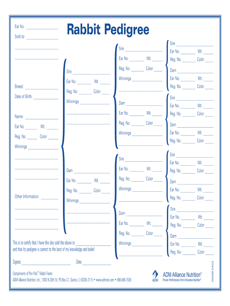 Free Printable Rabbit Pedigree Template Printable Templates
