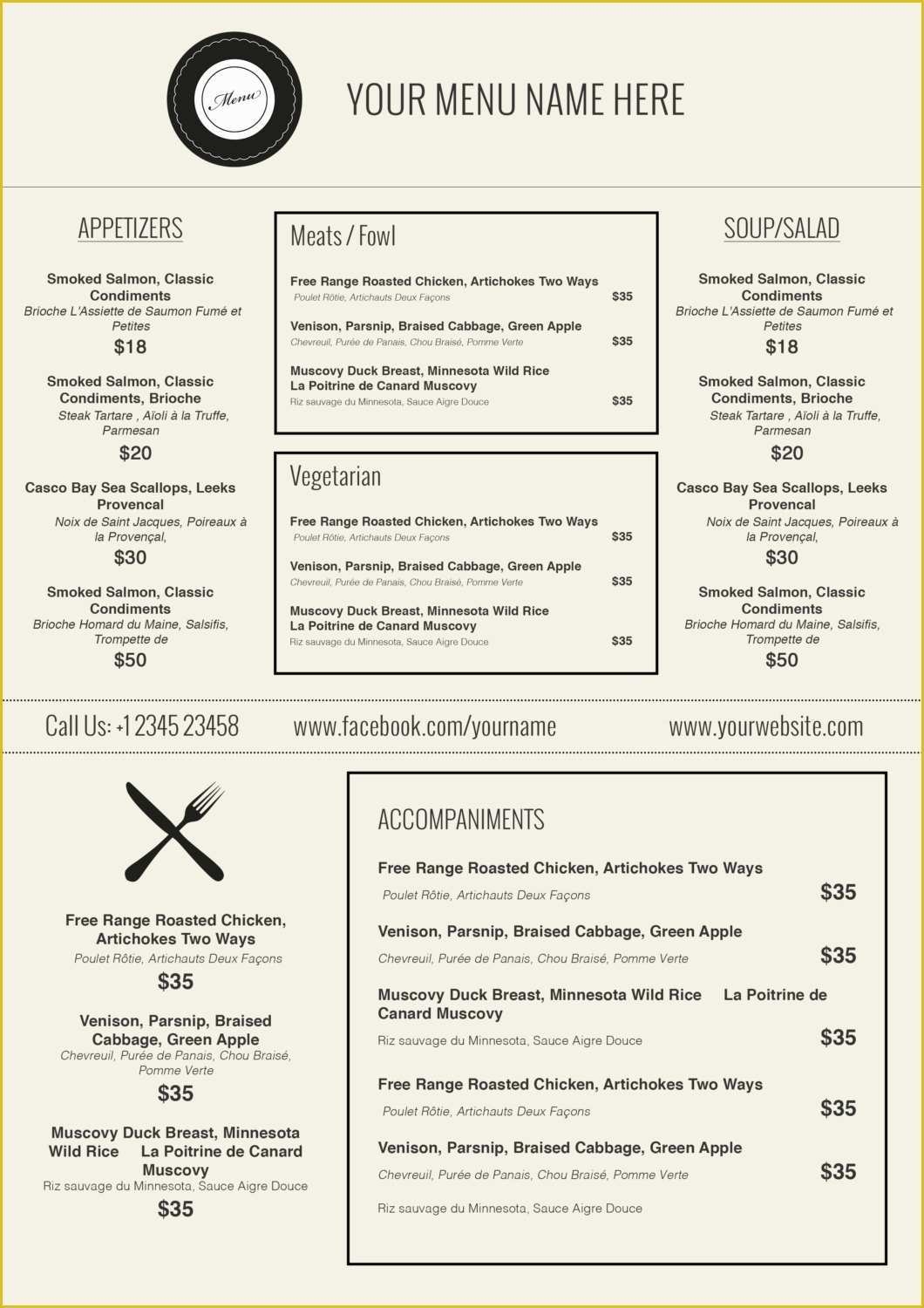 Free Printable Restaurant Menu Templates Of Restaurant Menu Templates