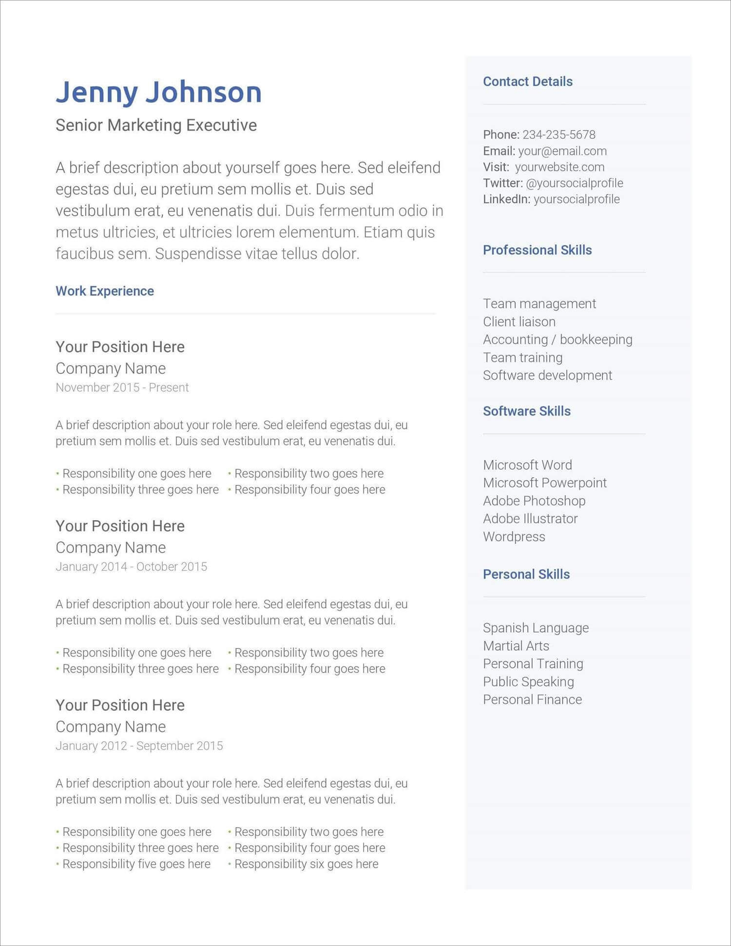 Free Printable Resume Templates Microsoft Word KAESG BLOG
