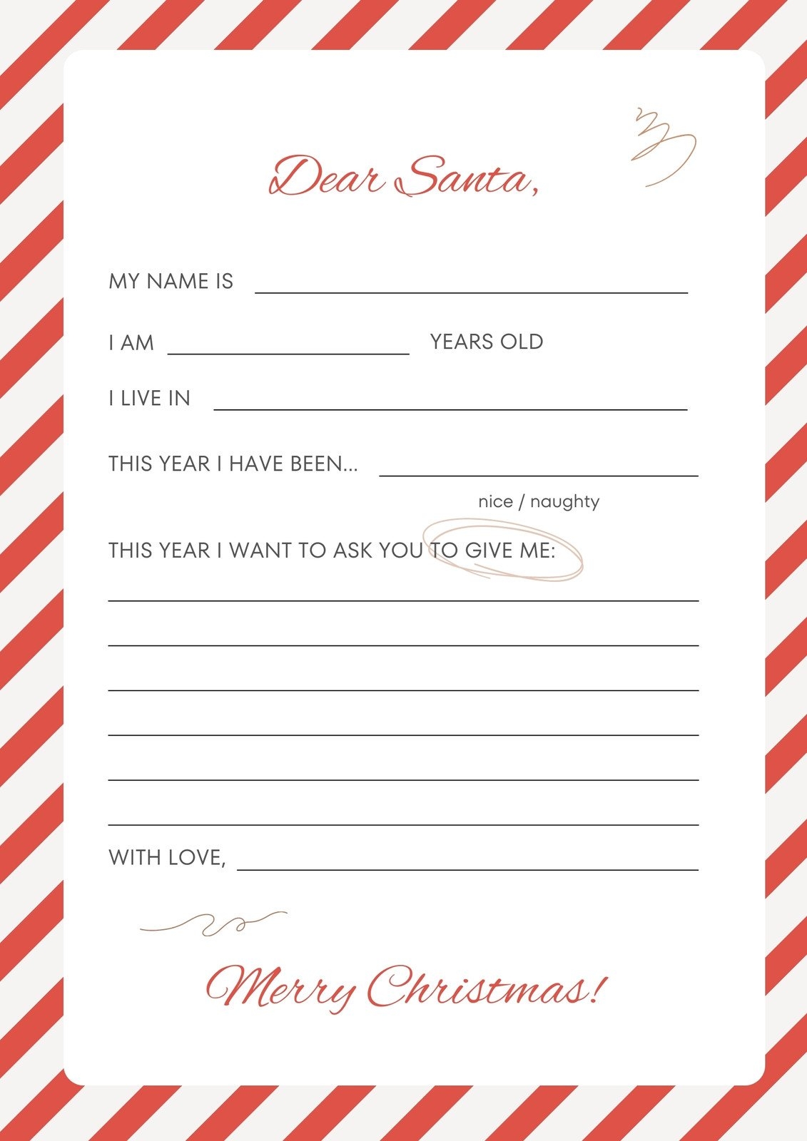 Free Printable Santa Letter Templates You Can Customize 49 OFF