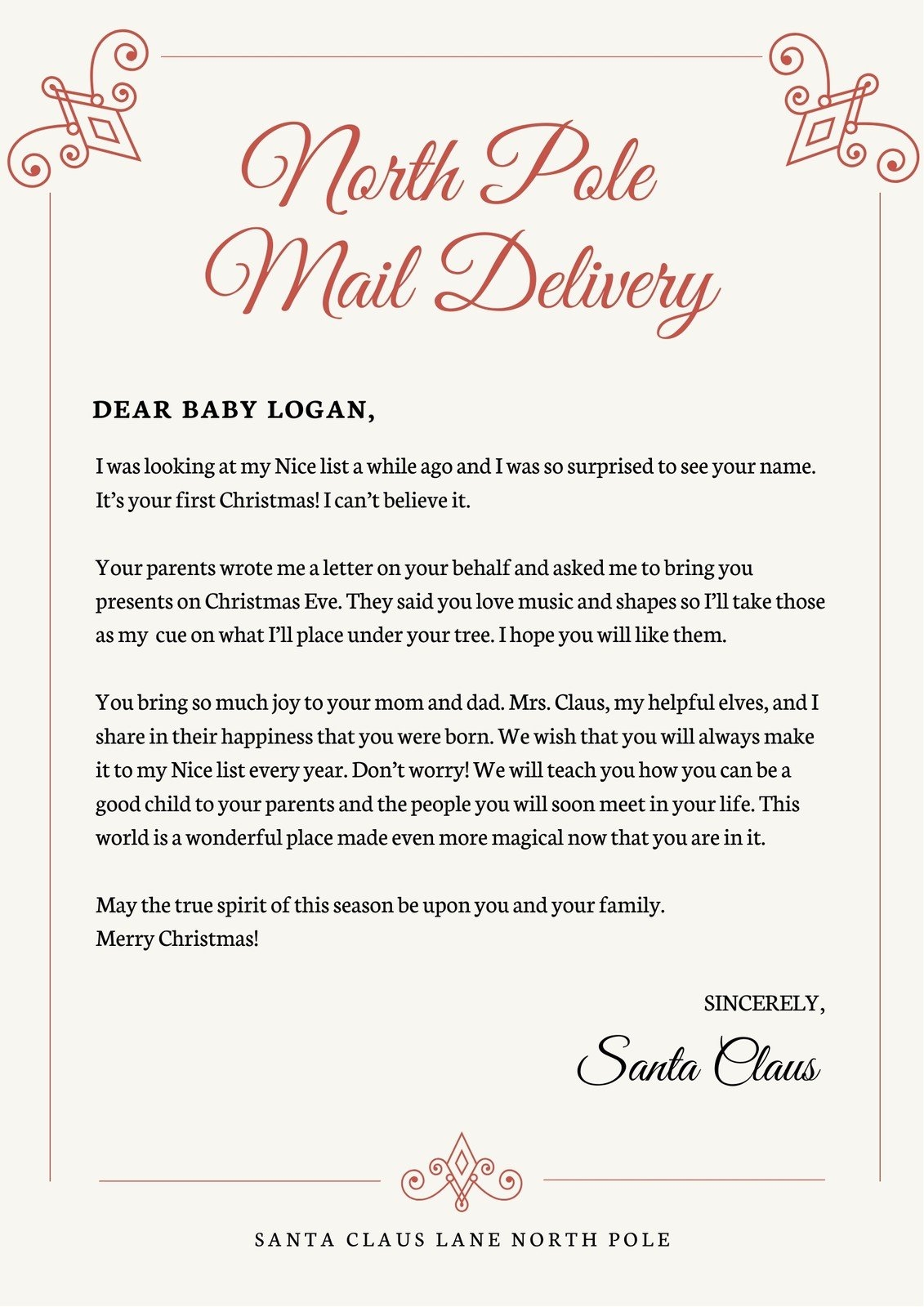 Free Printable Santa Letter Templates You Can Customize Canva
