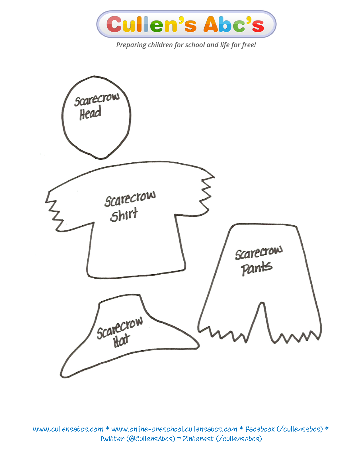 Free Printable Scarecrow Coloring Pages For Kids Clip Art Free