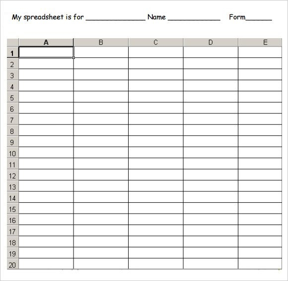 Free Printable Spreadsheet Templates