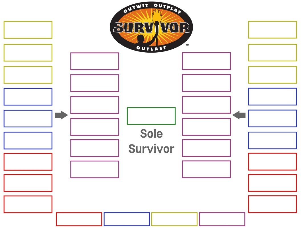 Free Printable Survivor TV Show Bracket Template Blank And Fillable 