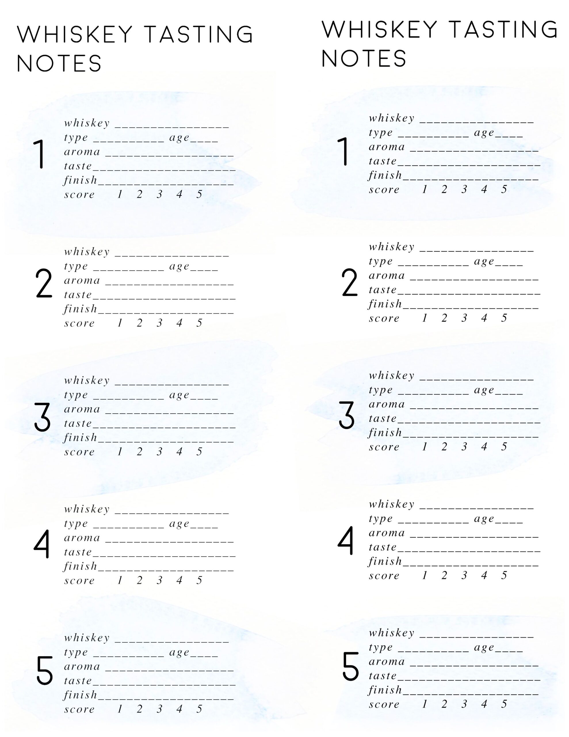 Free Printable Whiskey Tasting Sheet Template Printable Templates