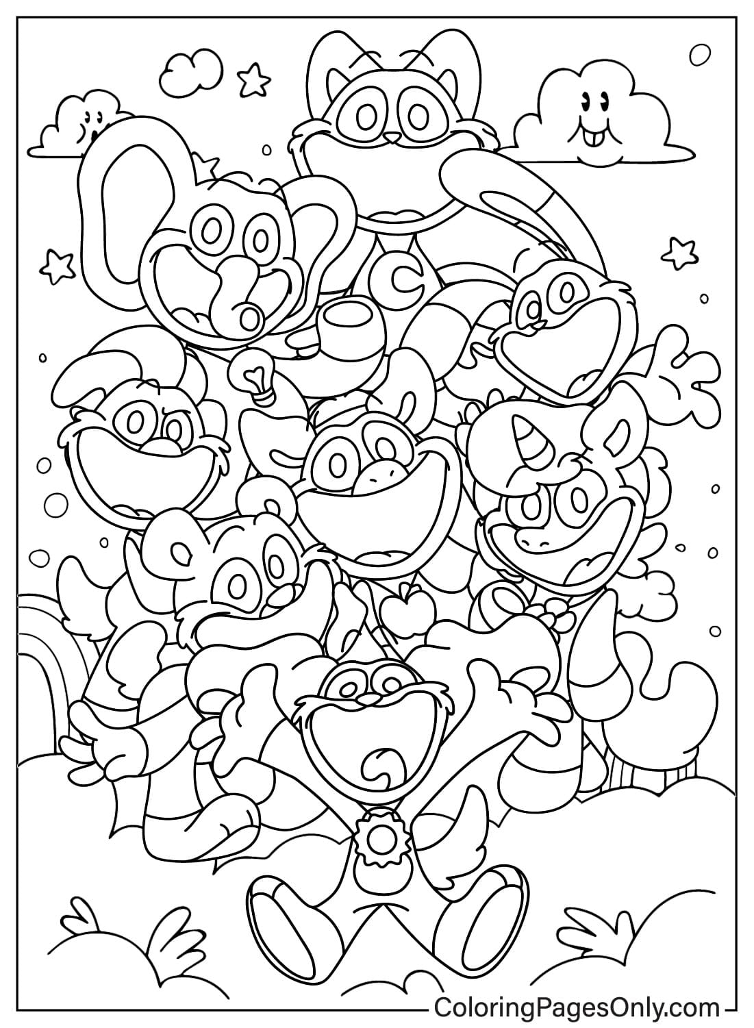Free Smiling Critters Coloring Page Free Printable Coloring Pages