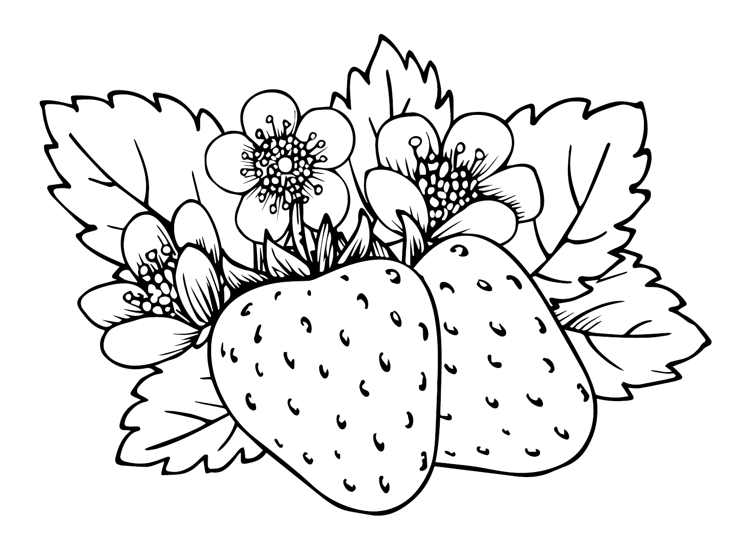 Free Strawberry Coloring Page Free Printable Coloring Pages