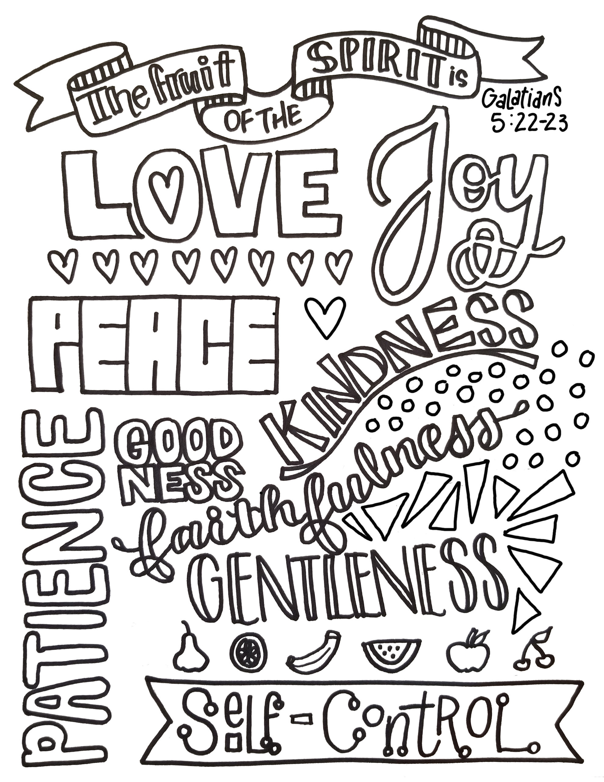 Fruit Of The Spirit Coloring Page Coloring Pages