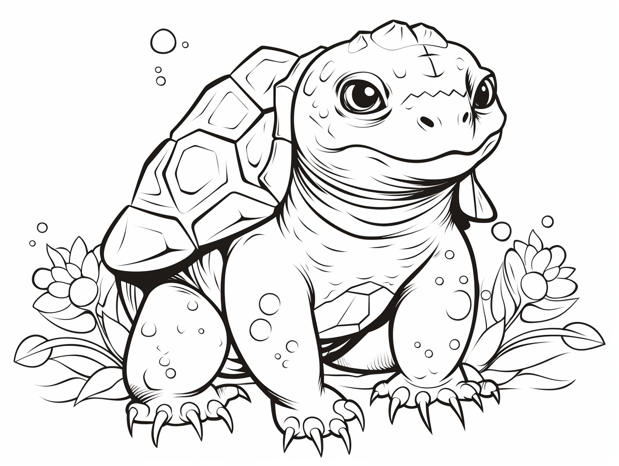 Fun Snapping Turtle Coloring Page Coloring Page