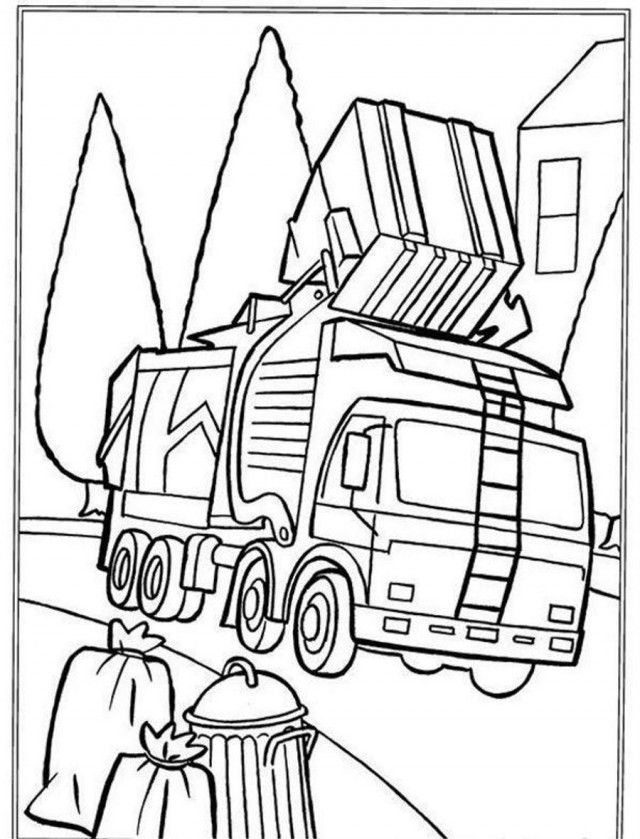 Garbage Truck Coloring Pages Coloring Home